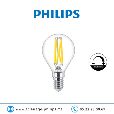 Lampe LED E14 dimmable Philips Master 3.4W 2700°K Casablanca Maroc