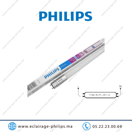 Tube LED T8 Philips Ecofit DE 18w 120cm 4000°K Casablanca Maroc
