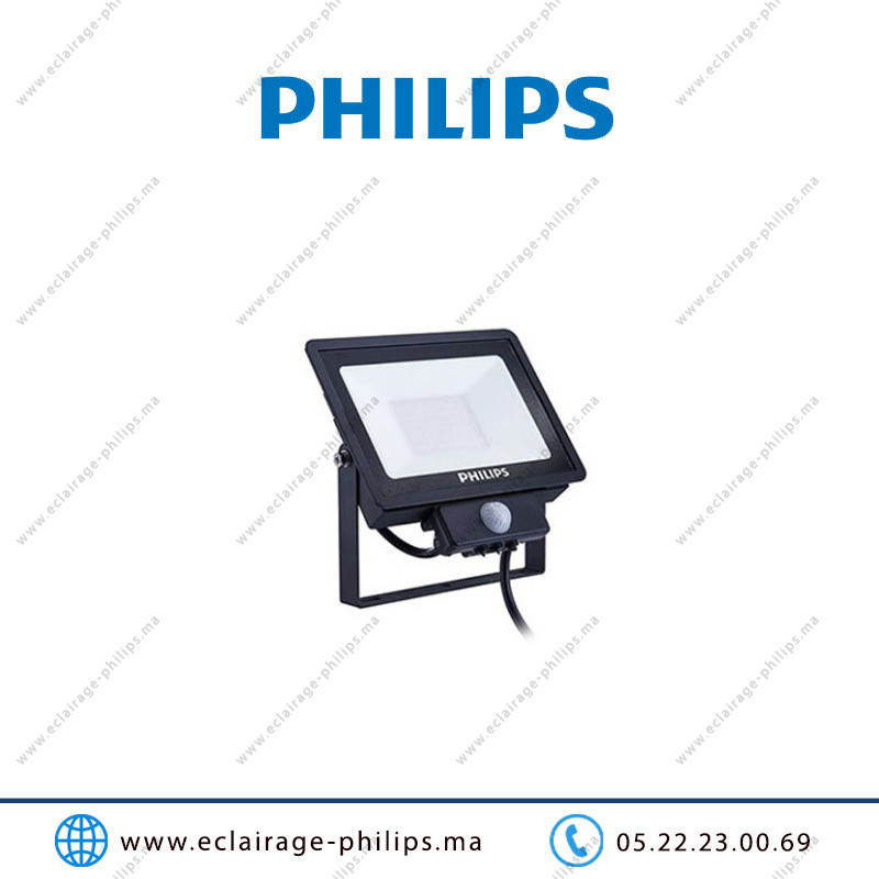 Projecteur LED avec détecteur PHILIPS 50W BVP150 LED42/CW 6500°K Casablanca Maroc