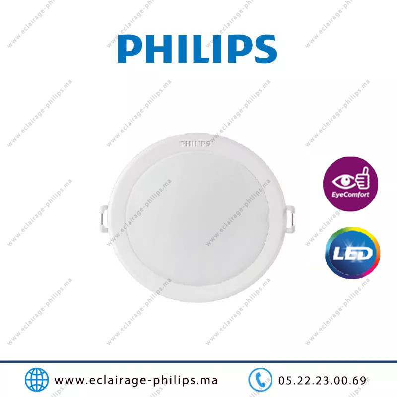 Panel LED PHILIPS Rond encastré 7W 6500°K DN027B Casablanca Maroc
