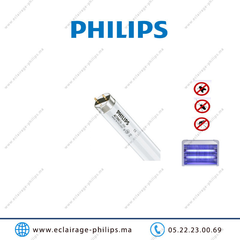 Tube UV T8 tue-insectes Philips Actinic BL 18W 60cm Casablanca Maroc