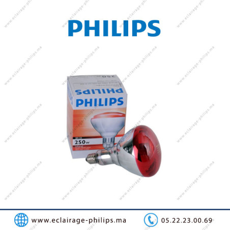Lampe chauffante PHILIPS 250W infrarouge RED BR125 Casablanca Maroc