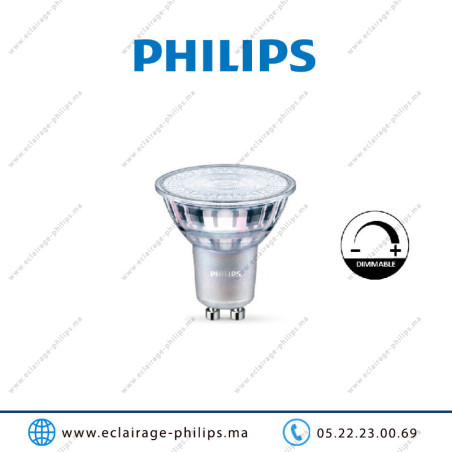 Lampe LED GU10 dimmmable Philips Master 4.9W 2700°K Casablanca Maroc