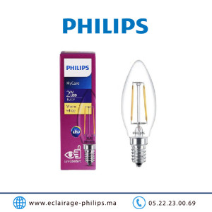 Lampe LED E14 Philips MyCare 2W 3000°K Casablanca Maroc