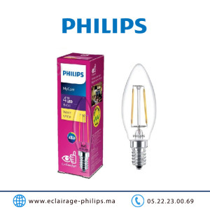Lampe LED E14 Philips MyCare 4W 3000°K Casablanca Maroc