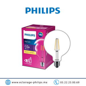 Lampe LED E27 Philips MyCare 6W 3000°K G120 Casablanca Maroc