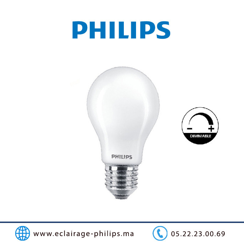 Lampe LED E27 dimmable Philips Master 5,9W 2700°K Casablanca Maroc