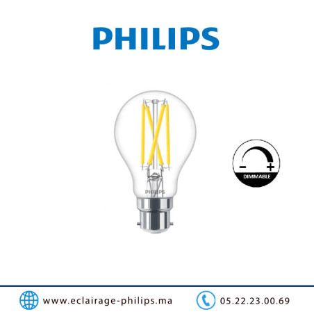 Lampe LED B22 dimmable Philips Master 5,9W 2700°K Casablanca Maroc