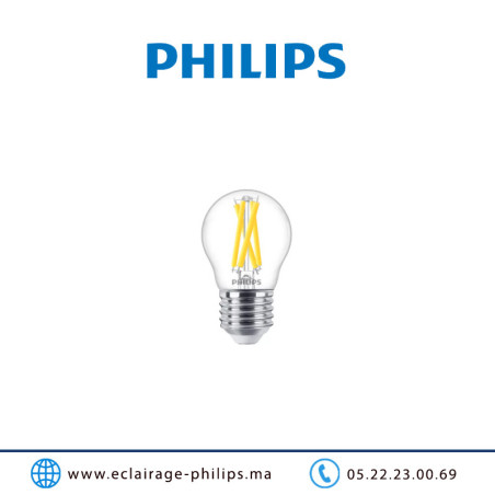Lampe LED E27 sphérique dimmable Philips Master 3.4W 2700°K Casablanca Maroc